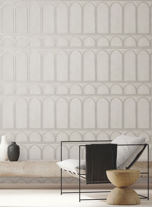 Arches Grey & Pearl Wallpaper