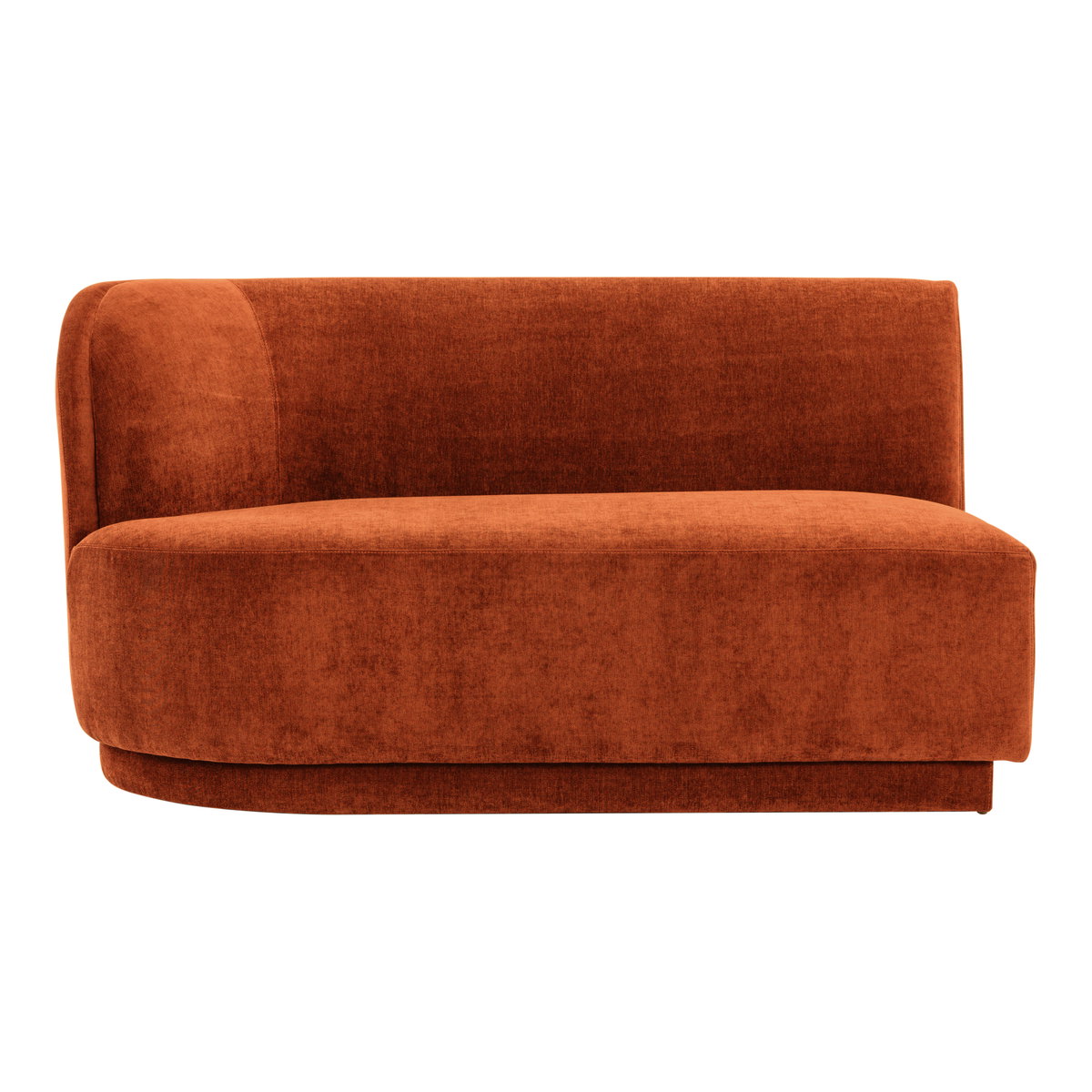 Yoon 2 Seat Sofa Left Rust, Sofas & Sectional by Moe's Home, 59.5" width x 32.25" height x 35.5" depth View 1
