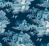 Pagoda And Sampan Scenic Navy Wallpaper thumbnail 0