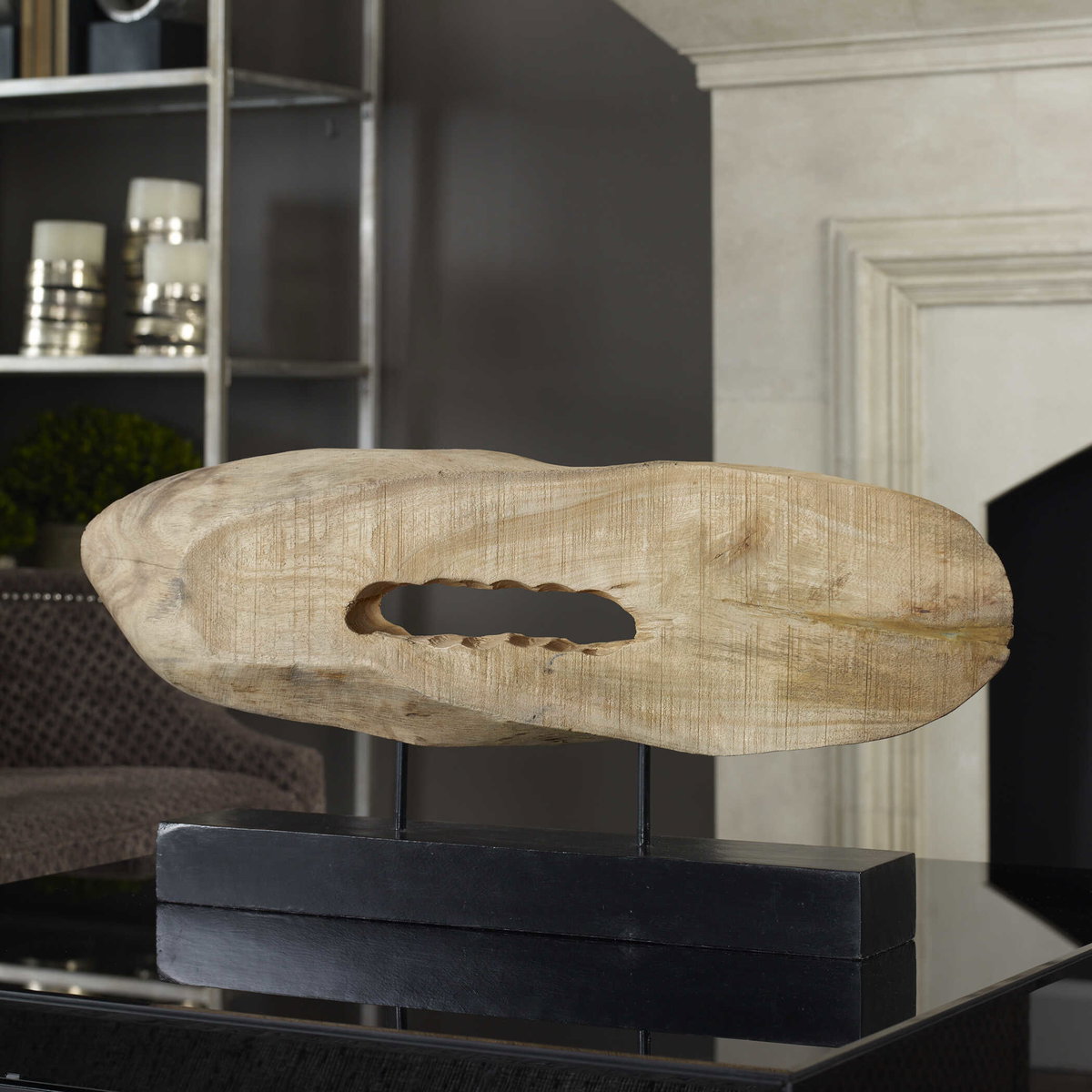 Paol Mango Wood Sculpture, Figurines & Statue by Uttermost, 28.75" width x 12.75" height x 3.75" depth View 3