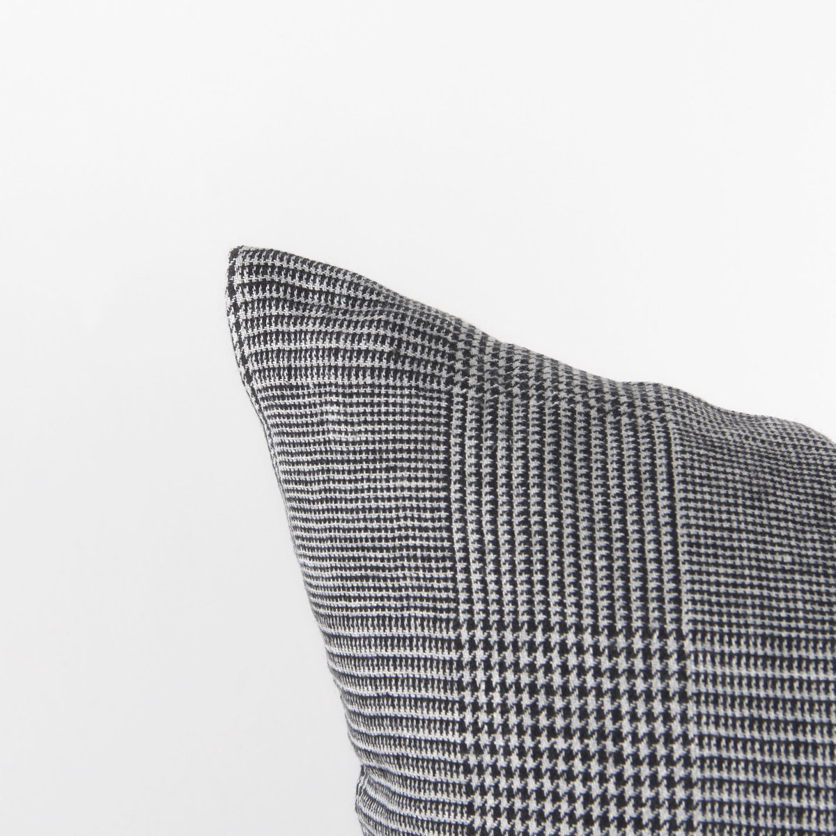 Ramone 20x20 Black and White Fabric Pillow Cover, Decorative Pillow by Mercana, 20" length x 20" width x 0.2" height View 6