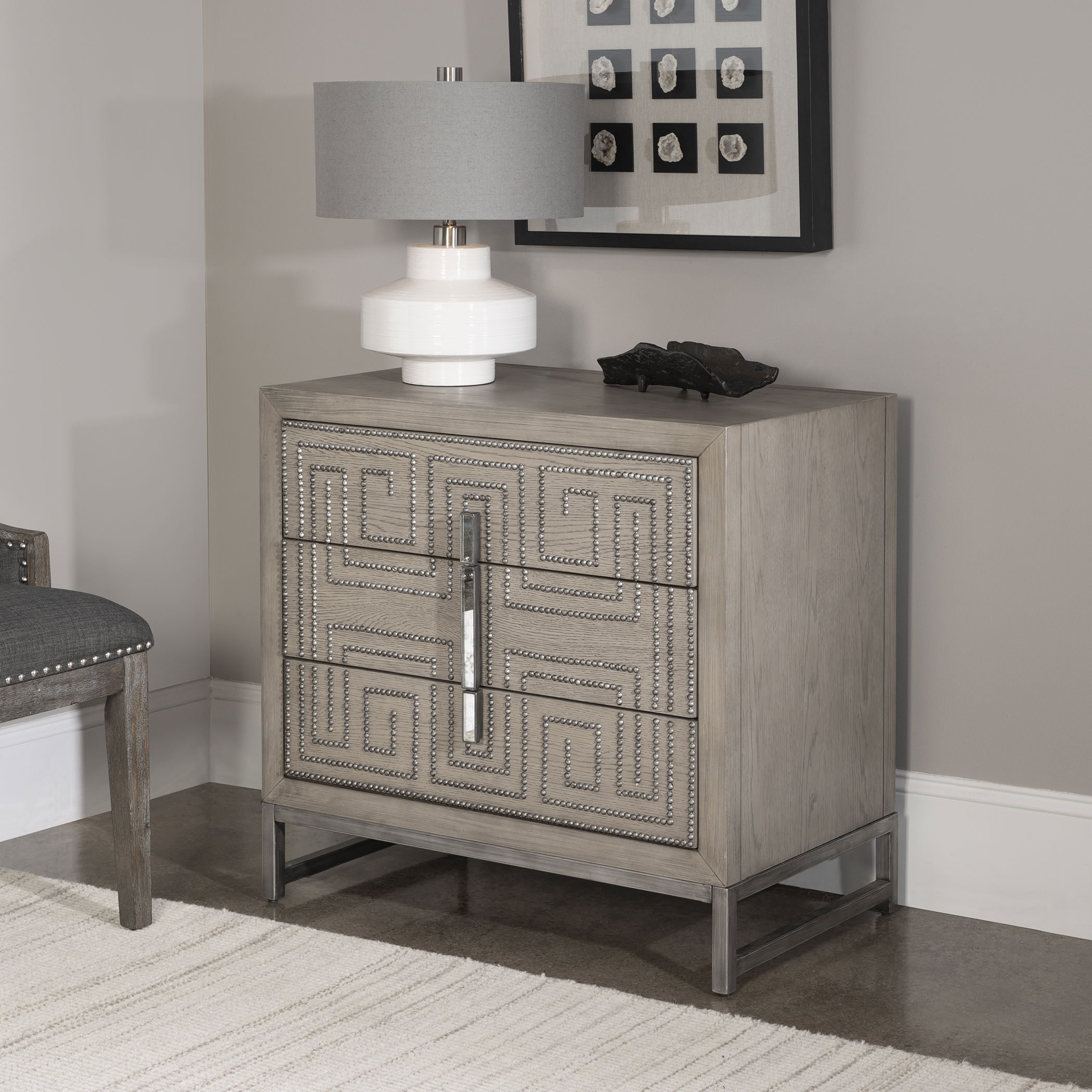 Devya Gray Oak Accent Chest large image 