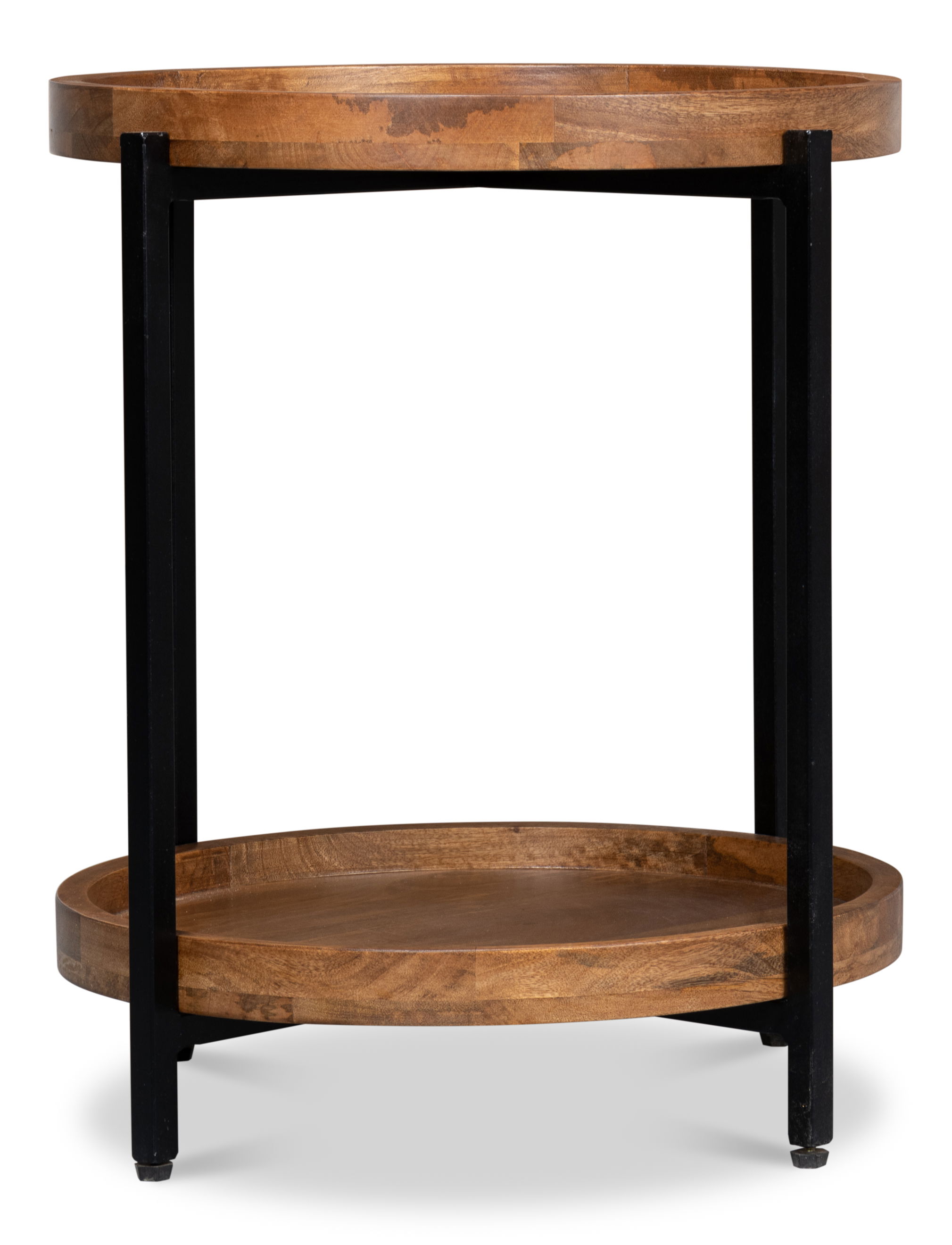 Profile Round End Table, Side & End Table by Sarreid, 22" length x 22" width x 24" height View 3