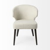 Niles Wingback Dining Side Chair | Cream Fabric with Dark Brown Wooden, Dining Chair by Mercana, 21.65" length x 25" width x 31.89" height thumbnail 7