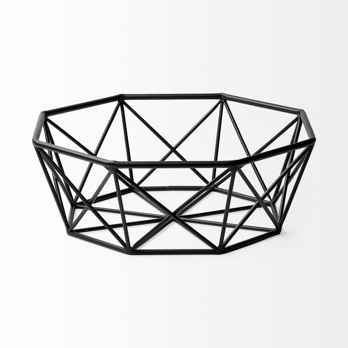 Davy 17L x 17W Black Metal Large Hexagonal Bowl, Decorative Bowl by Mercana, 16.73" length x 16.73" width x 6.1" height View 4