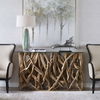 Teak Wood Console, Furniture by Uttermost, 59" width x 34.6" height x 17.72" depth thumbnail 2