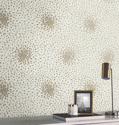 Petite Leaves Cream & Gold Wallpaper