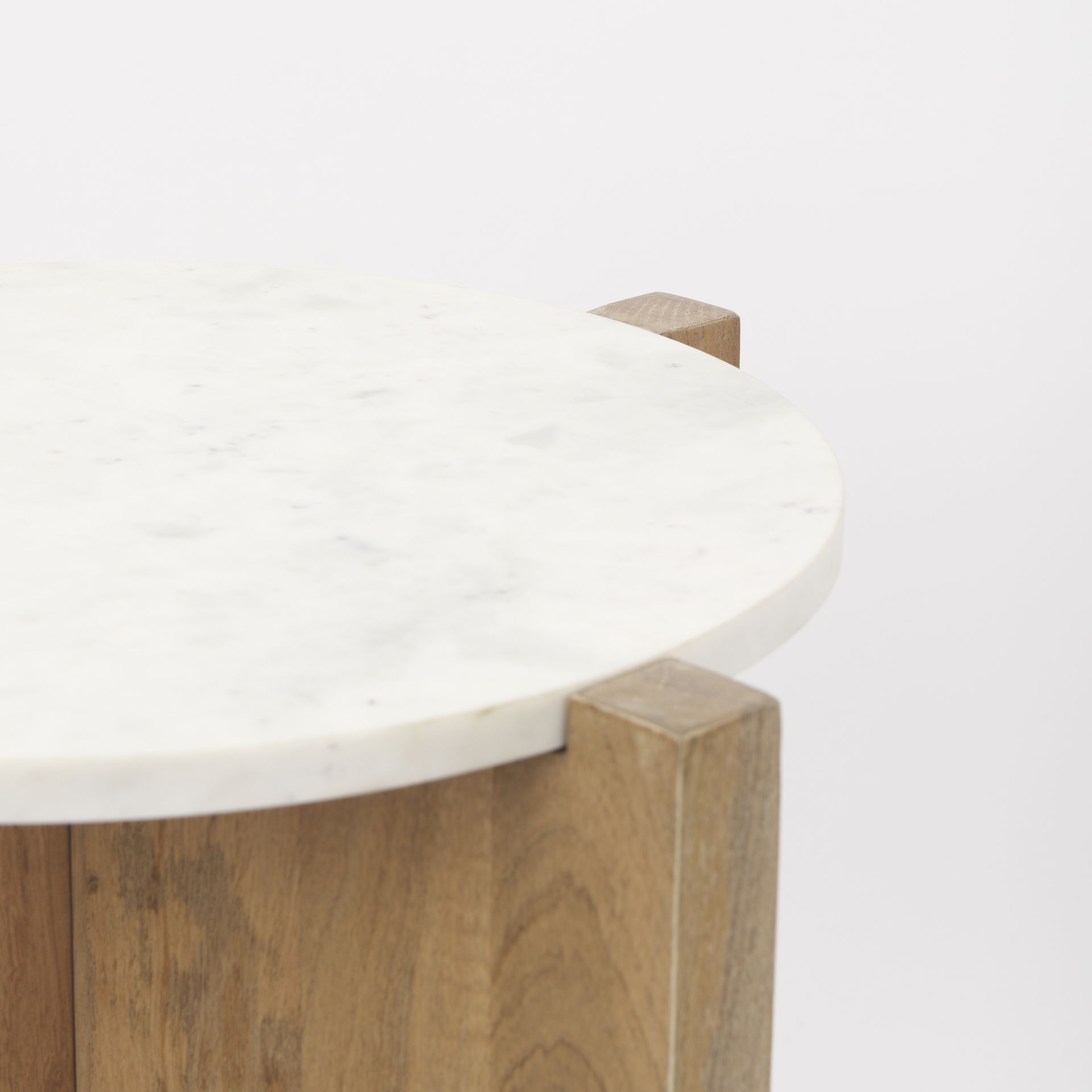Bianca Wood and Marble Accent Table large image 