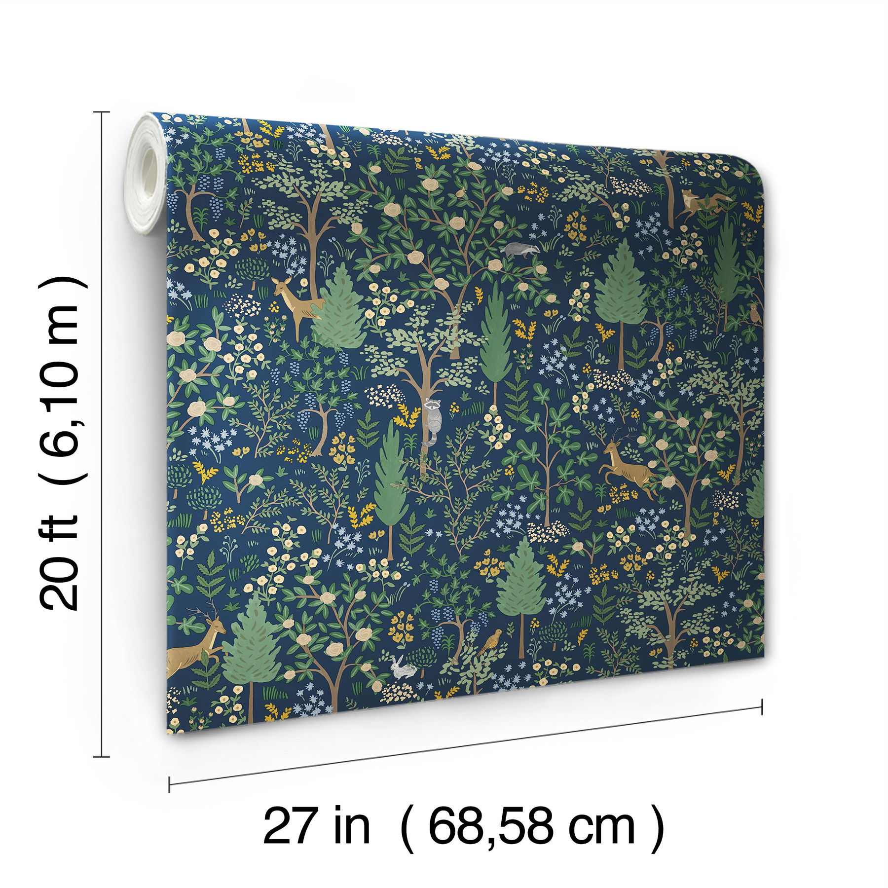 Woodland Navy Peel & Stick Wallpaper large image 