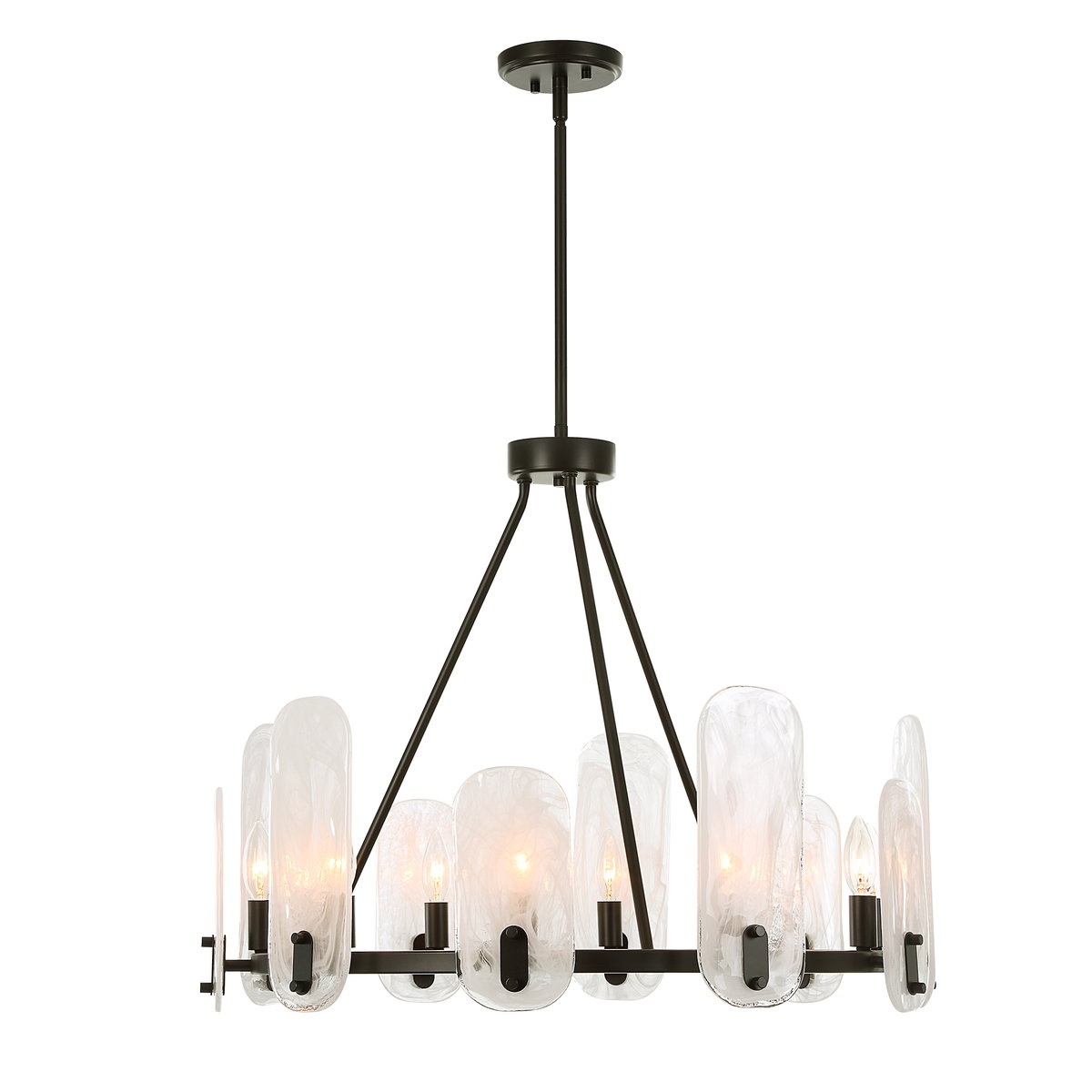 Ellipse 10 Light Dark Bronze Chandelier, by Uttermost, 28" width x 22.5" height x 28" diameter x 28" depth View 9