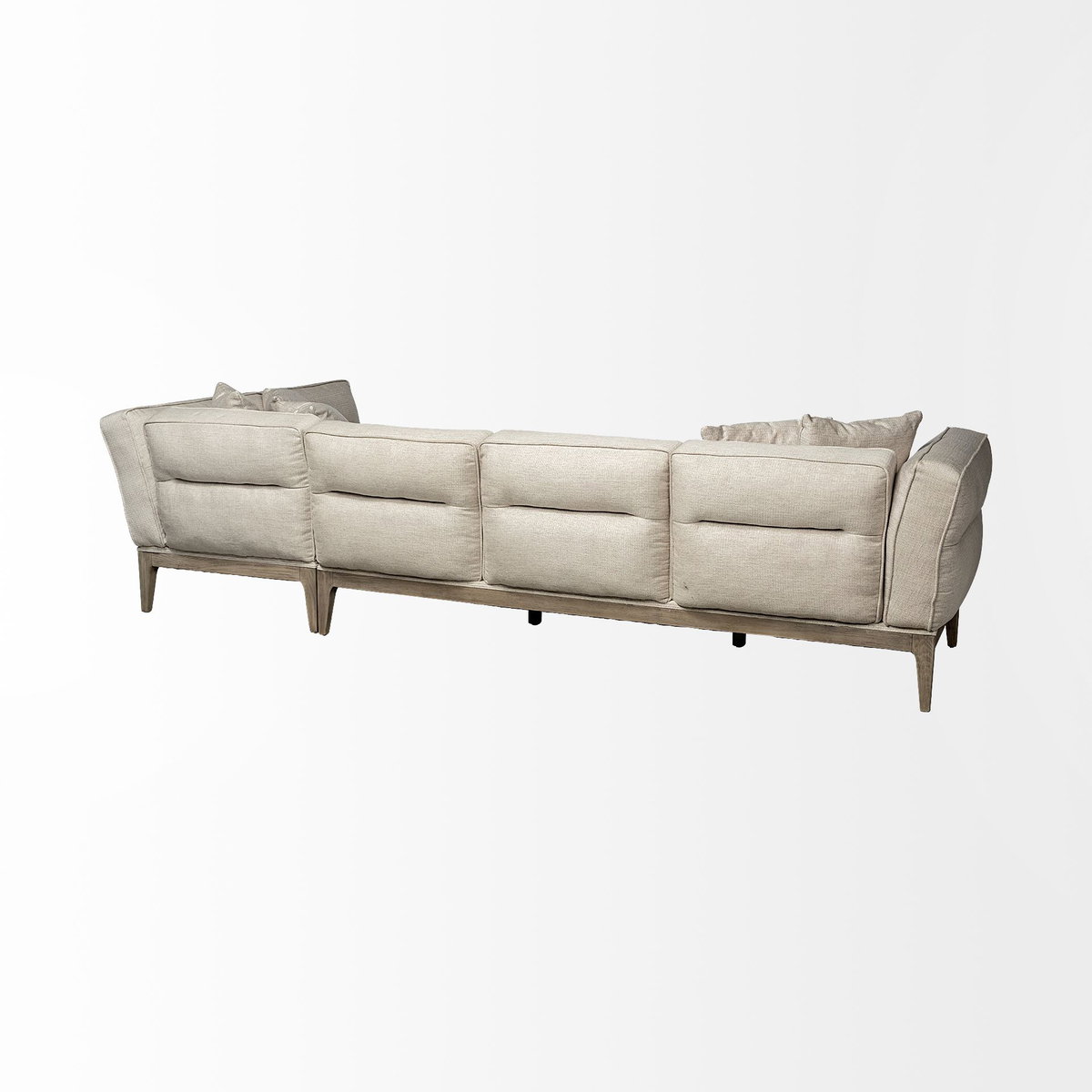 Denali III Beige Upholstered Wooden Frame Sectional, Sectional Sofa by Mercana, 121" length x 86" width x 30.25" height View 6