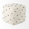 Amaira  Cream/Black/White patterned Wool and Cotton Pouf thumbnail 3