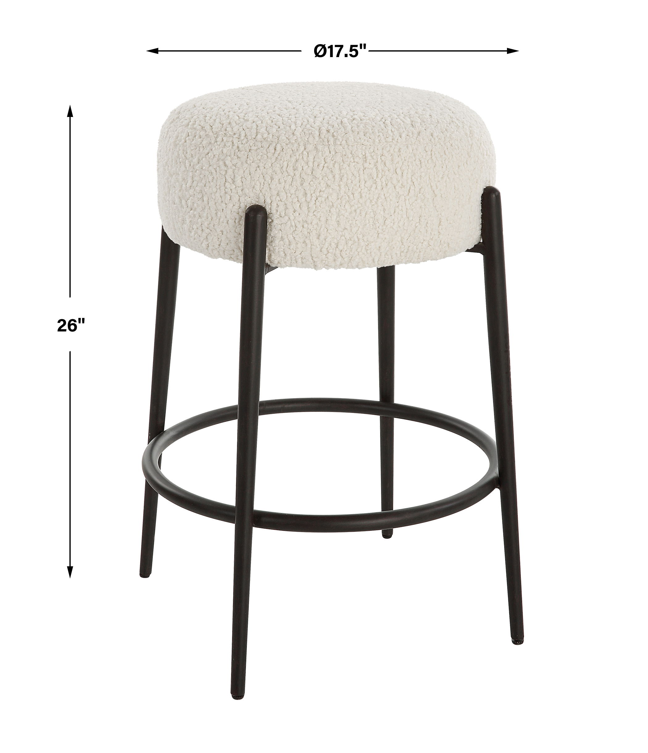 Arles Plush Counter Stool large image 