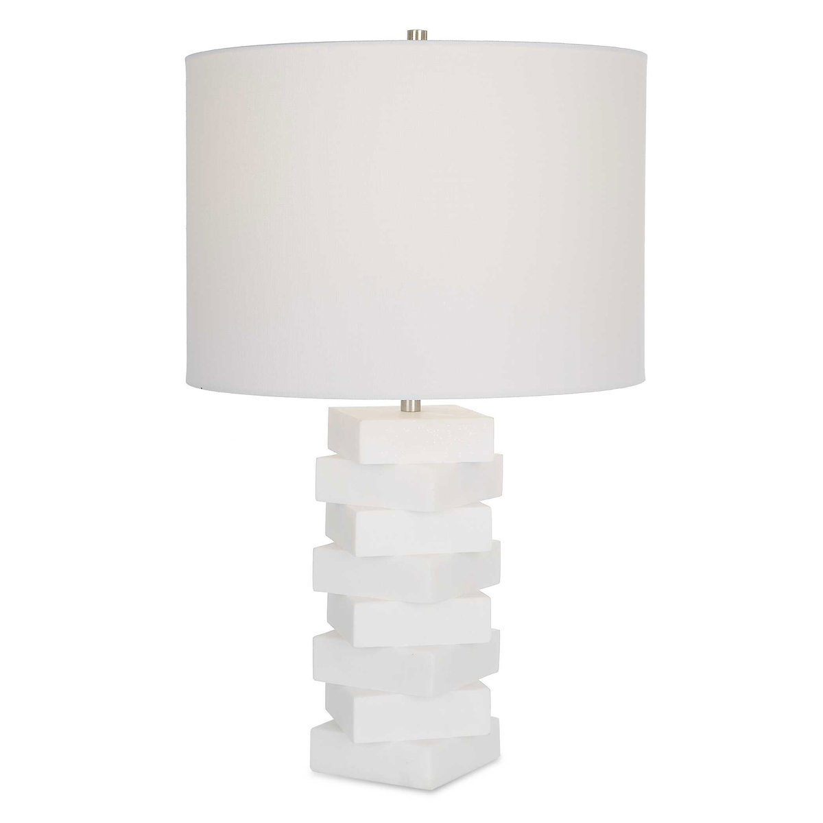 Ascent White Geometric Table Lamp, by Uttermost, 1'2" width x 1'11" height x 1'2" depth View 1