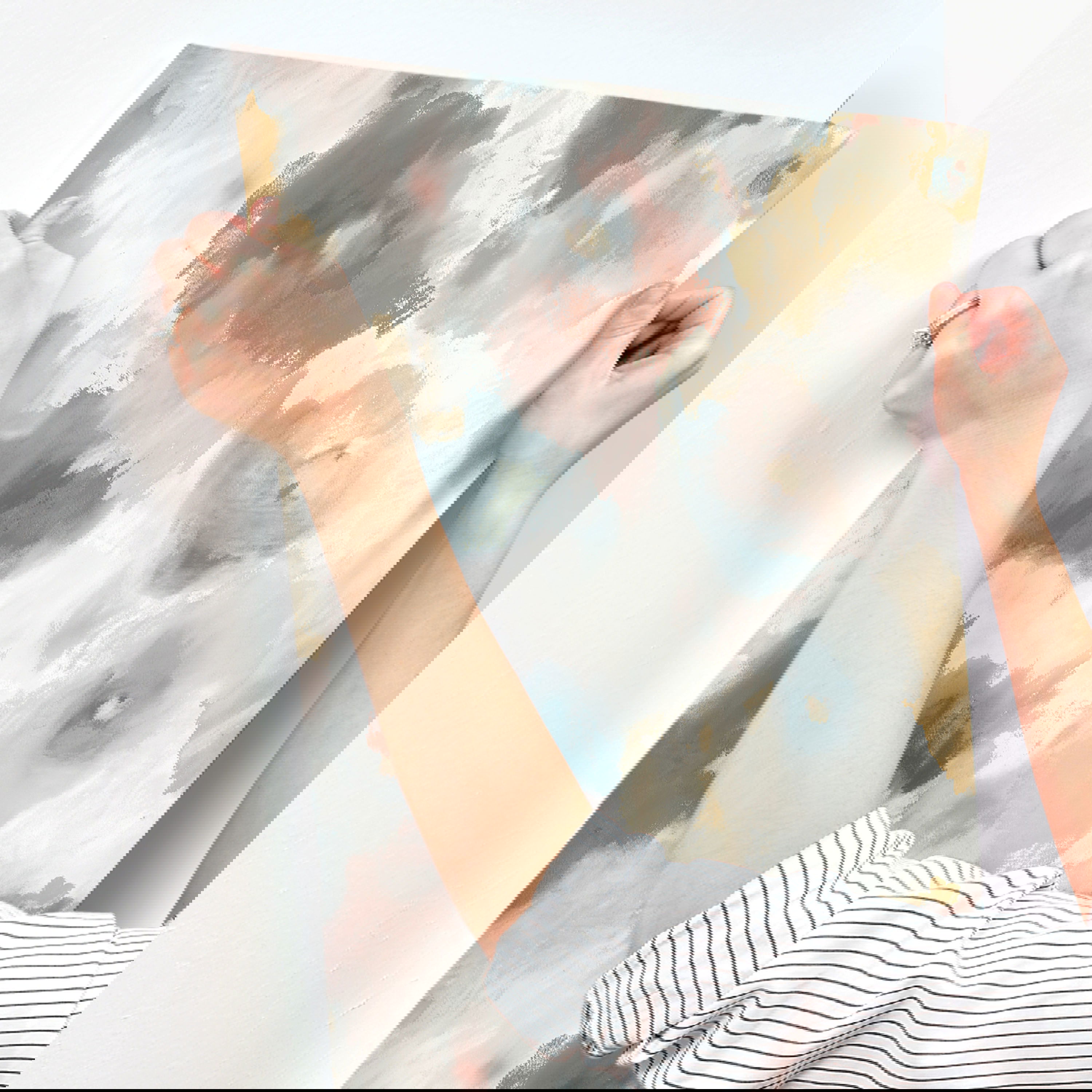 Impressionist Floral Copper & Blue Wallpaper, by York Wall, 33' length x 1'8.5" width x 0.02" depth View 7