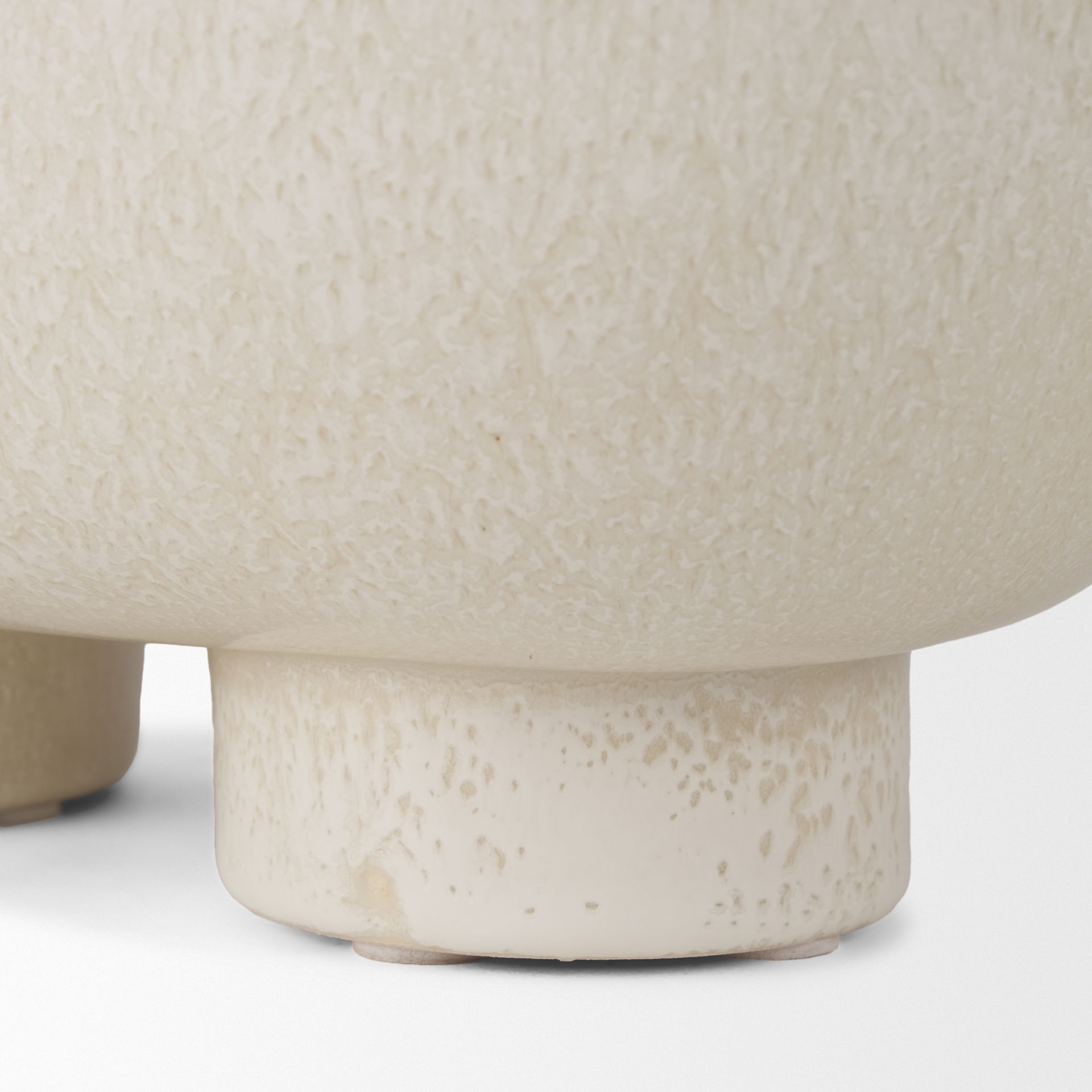 Tyren Cream Glazed Decorative Oblong Ceramic Bowl large image 