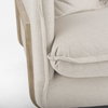 Roy II Beige Upholstered and Brown Wood Frame Arm Chair, Accent Chair by Mercana, 43.31" length x 41.73" width x 33.07" height thumbnail 14