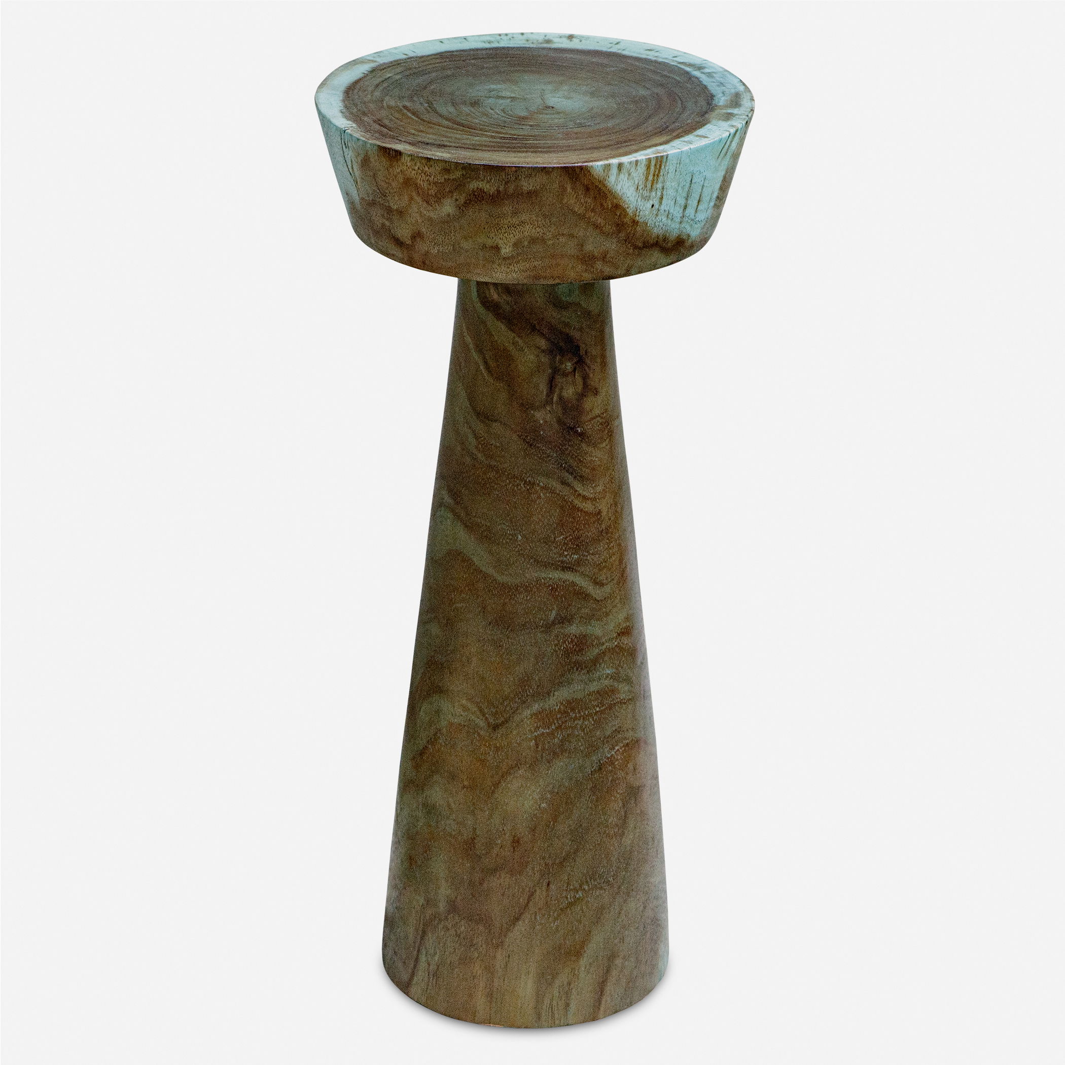 Mano Blue-Green Drink Table, Furniture by Uttermost, 11" width x 24.5" height x 11" depth View 1