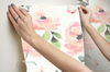 Watercolor Blooms Coral Peel & Stick Wallpaper thumbnail 6