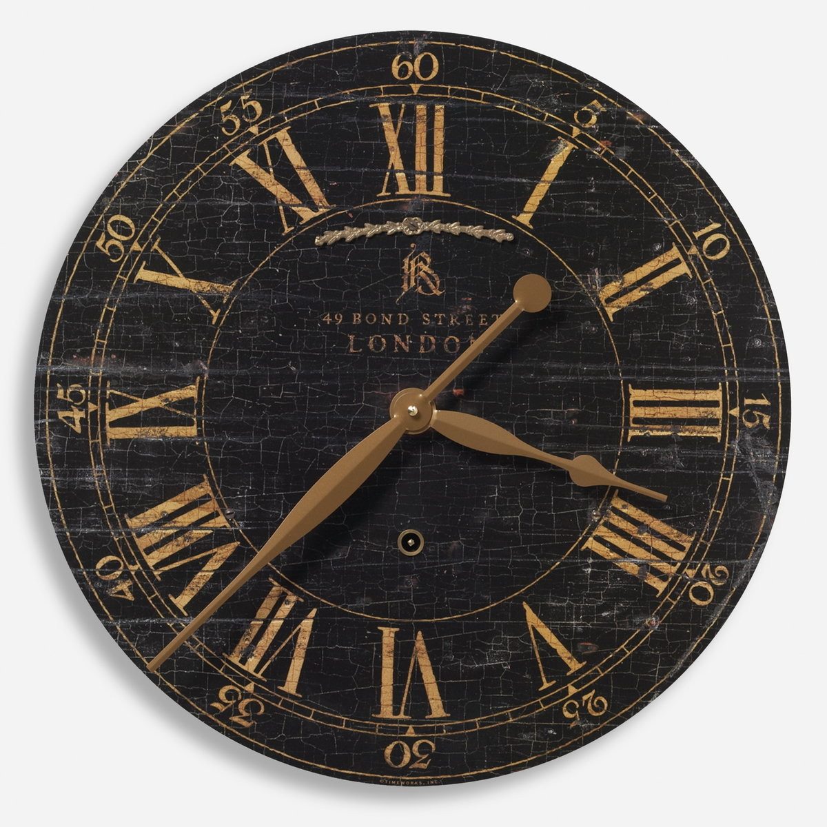 Bond Street 18' Black Wall Clock, by Uttermost, 18" width x 18" height x 2" depth View 1