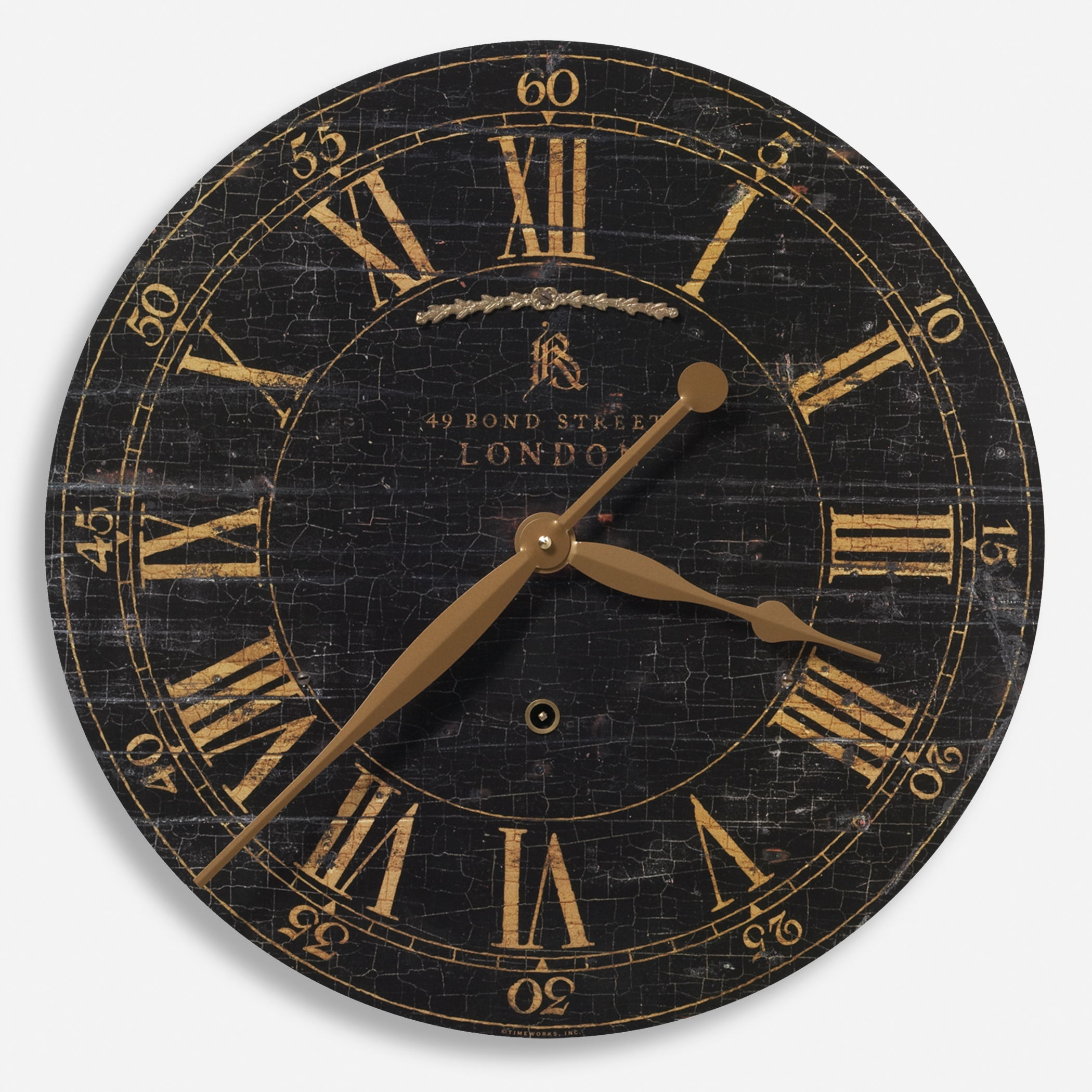 Bond Street 18' Black Wall Clock large image 