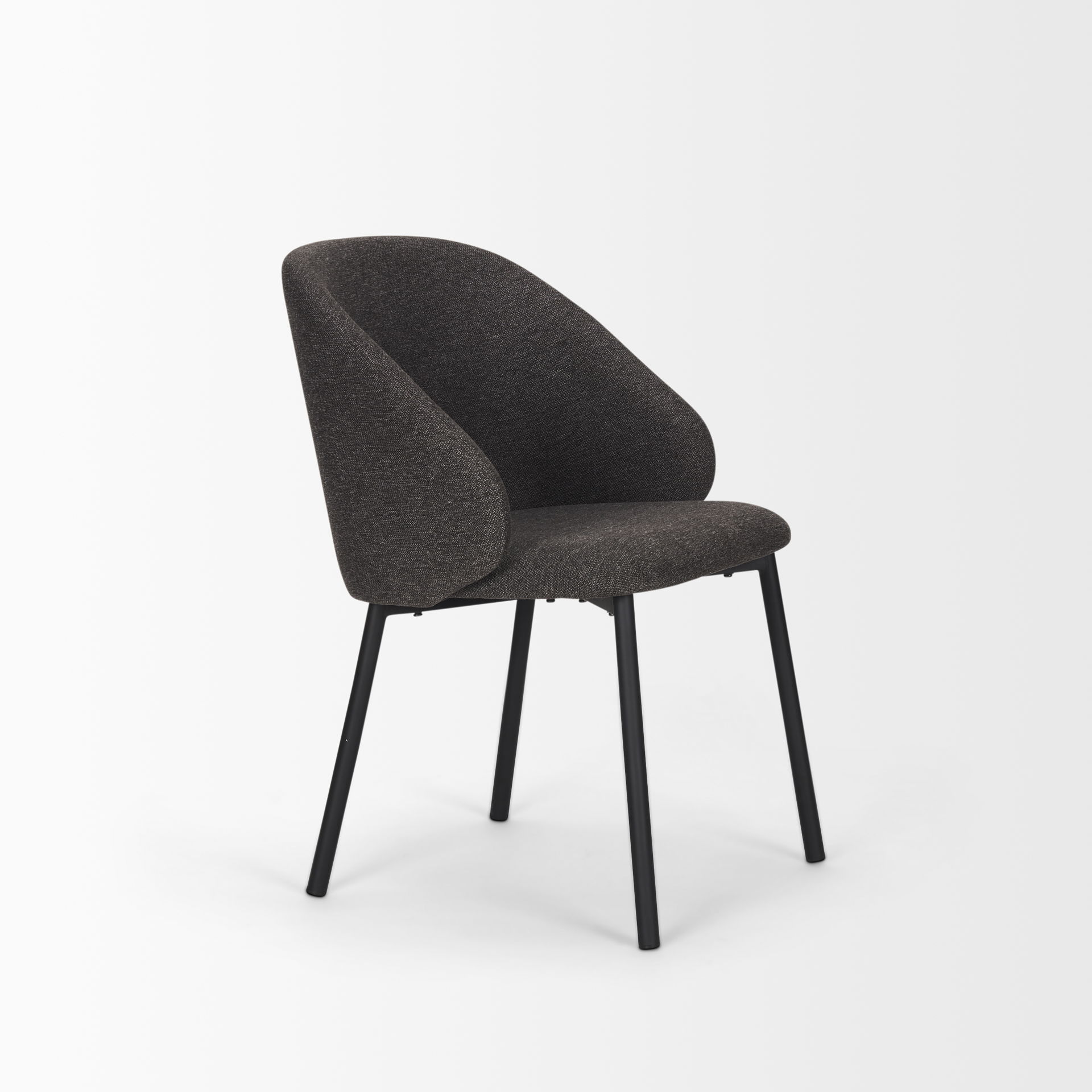 Shannon Dining Chair with Gray Fabric & Matte Black Metal large image 