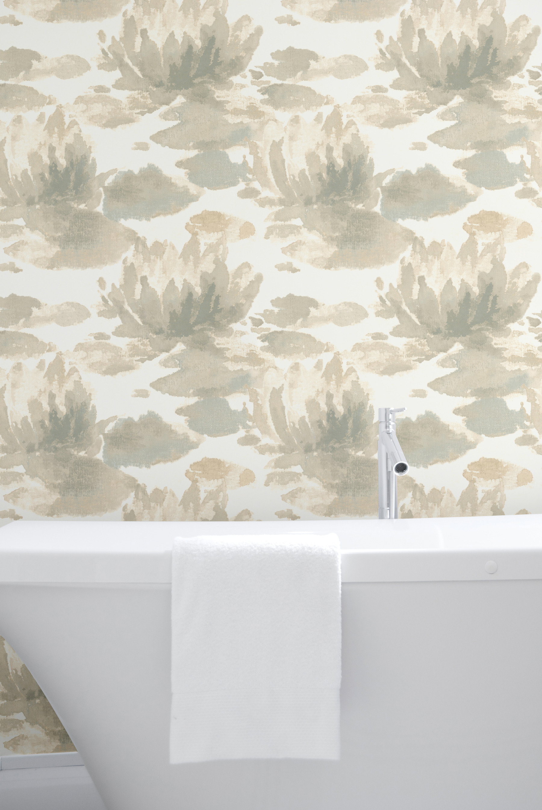 Water Lily Grey Wallpaper by York Wall | Decorilla
