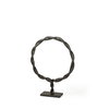 Rizwan (Small) Black Aluminum Braided Circular Object, Decorative Object by Mercana, 14.96" length x 11.81" width x 3.15" height thumbnail 1