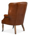 Welsh Leather Chair, Vintage Havana, Seating by Sarreid, 32" length x 33" width x 43" height thumbnail 13