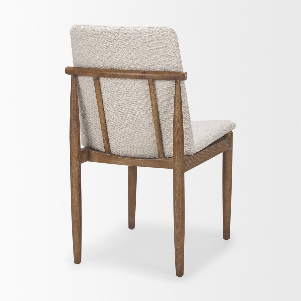 Cavett Curved Back Dining Side Chair | Cream Boucle with Wood, Dining Chair by Mercana, 18" length x 24.21" width x 33.46" height View 11