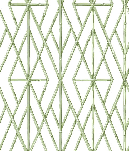 Riviera Bamboo Trellis Green Wallpaper