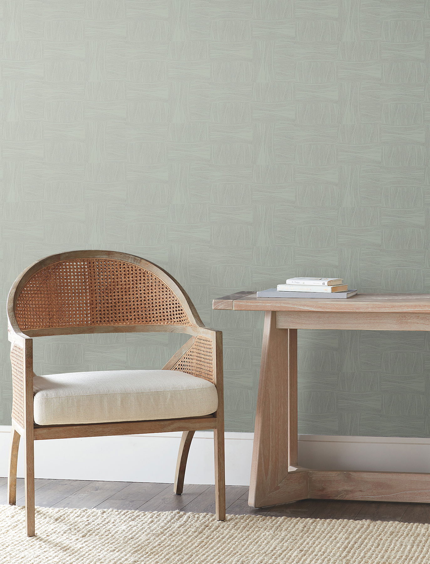 Wicker Dot Sage Wallpaper large image 