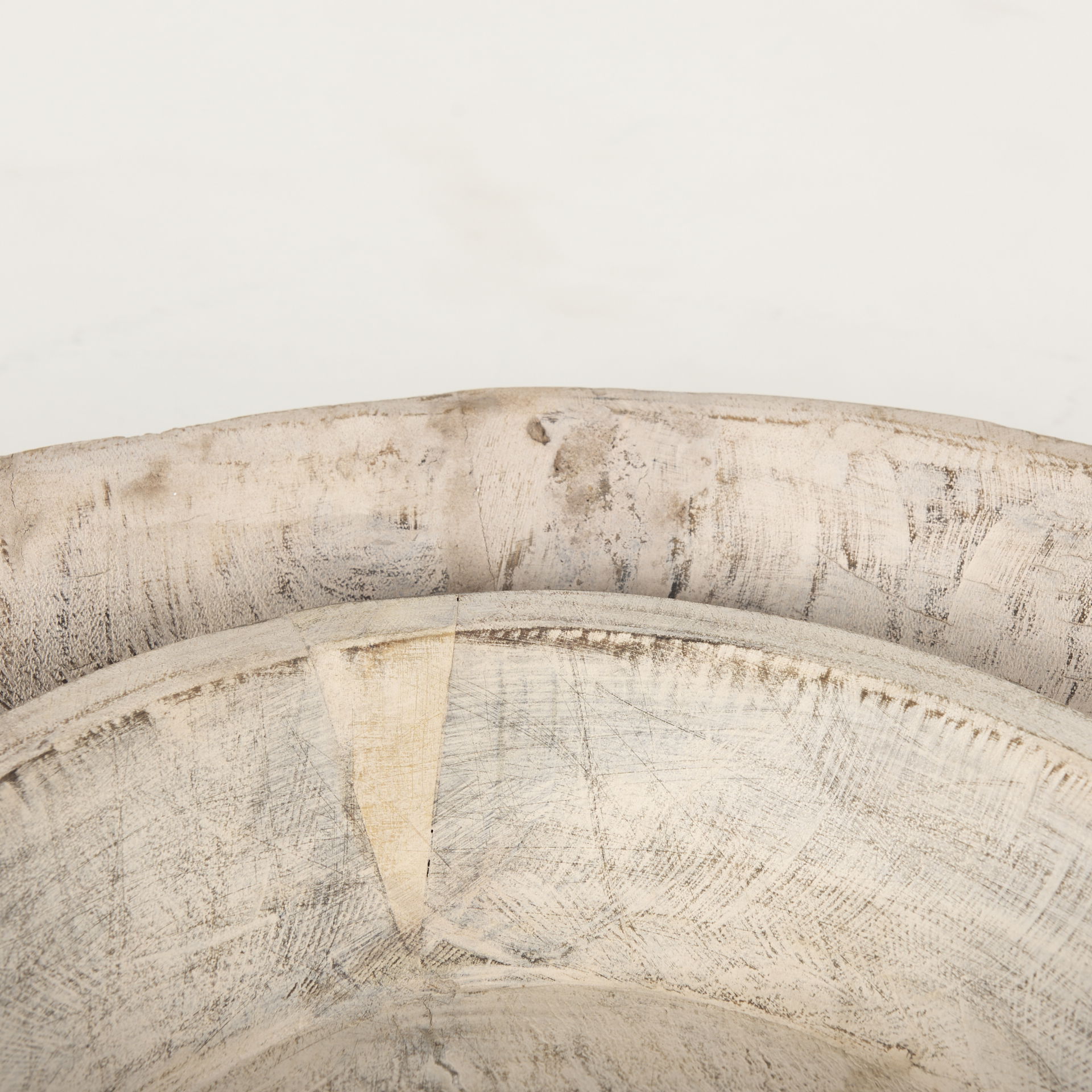 Nikita Set of 2 Large Light-Wash Reclaimed Wood Bowls, Decorative Bowl by Mercana, 17.25" length x 18.25" width x 4.5" height View 8