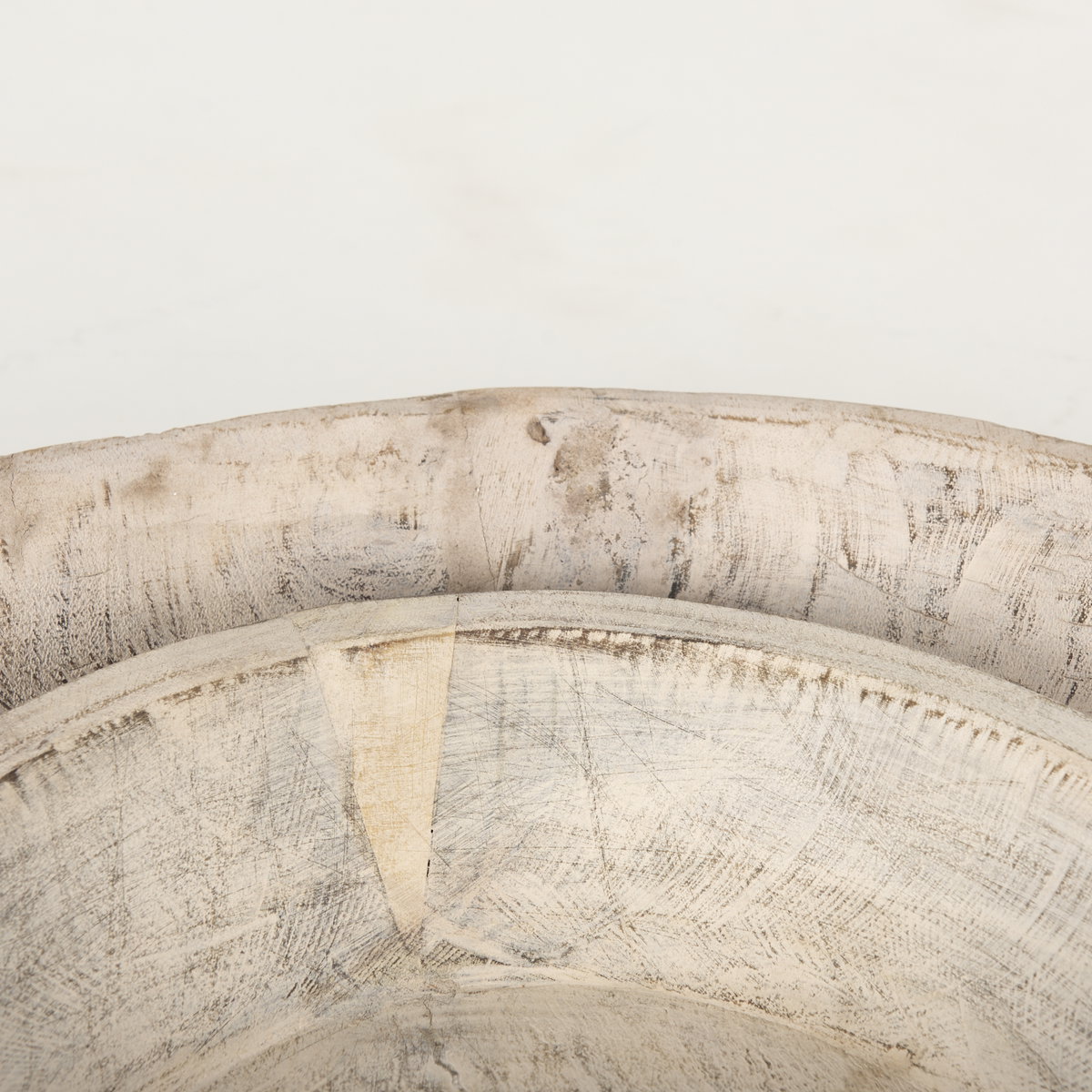 Nikita Set of 2 Large Light-Wash Reclaimed Wood Bowls, Decorative Bowl by Mercana, 17.25" length x 18.25" width x 4.5" height View 8