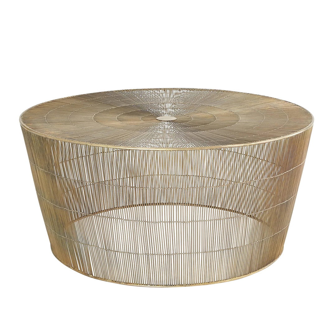 Radiance Coffee Table-Antique Brass, by Studio A Home, 36.25" width x 17" height x 36.25" depth View 1
