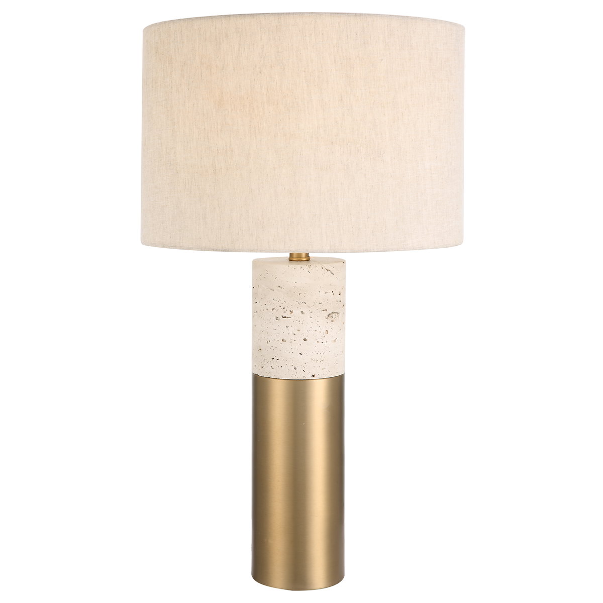 Gravitas Elegant Brass & Stone Lamp, Table Lamp by Uttermost, 16" width x 27.5" height x 16" depth View 1