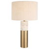Gravitas Elegant Brass & Stone Lamp, by Uttermost, 16" width x 27.5" height x 16" depth thumbnail 1