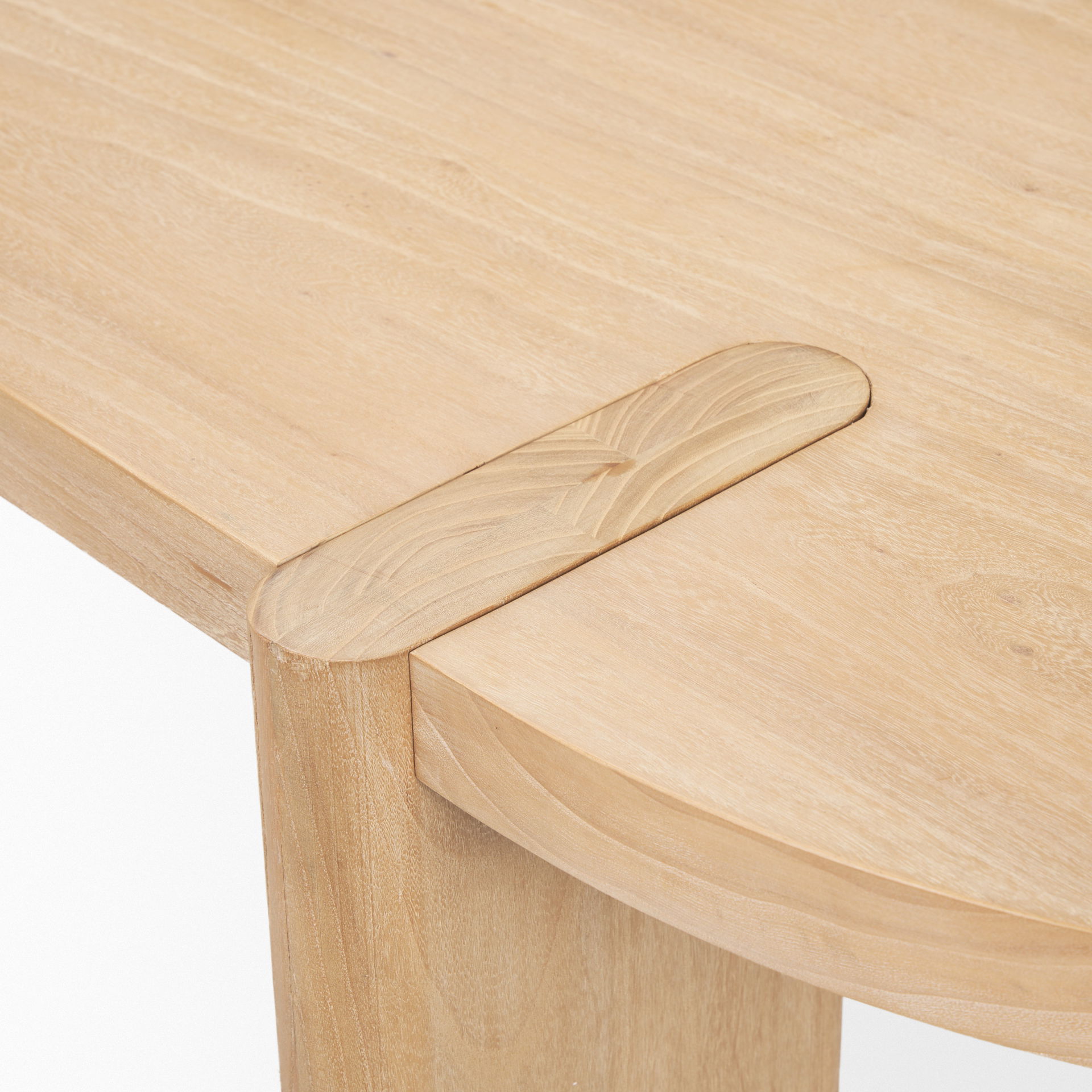 Sohan Light Brown Wood Oval Dining Table large image 