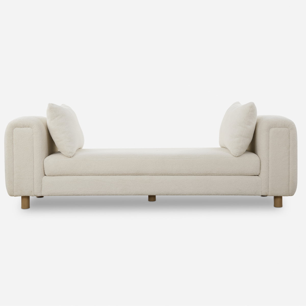 Repose Oversized Ivory Bench, Furniture by Uttermost, 90.5" width x 28.5" height x 26" depth View 1