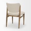 Cline Curved Back Dining Side Chair | Cream Fabric with Brown Wood, Dining Chair by Mercana, 21" length x 22.5" width x 32" height thumbnail 10
