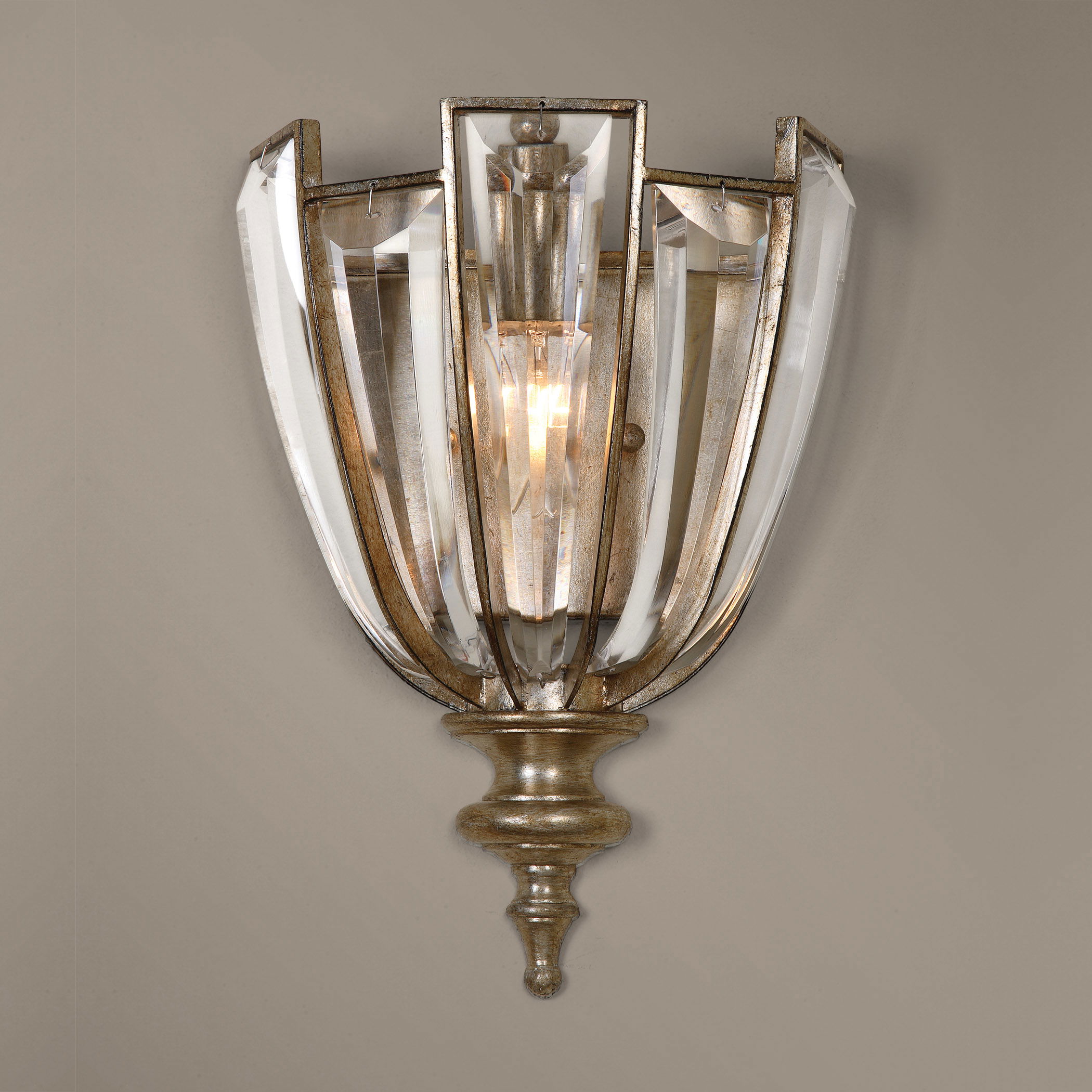 Vicentina 1 Light Crystal Wall Sconce large image 