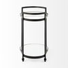 Eleonore Black Metal Frame Two-Tier with Glass Shelves Bar Cart, Bar Carts & Cabinet by Mercana, 25" length x 16.14" width x 27.95" height thumbnail 3