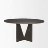 Tarro 60' Round Dining Table | Espresso Wood | Seats 6, by Mercana, 60" length x 60" width x 30" height thumbnail 5