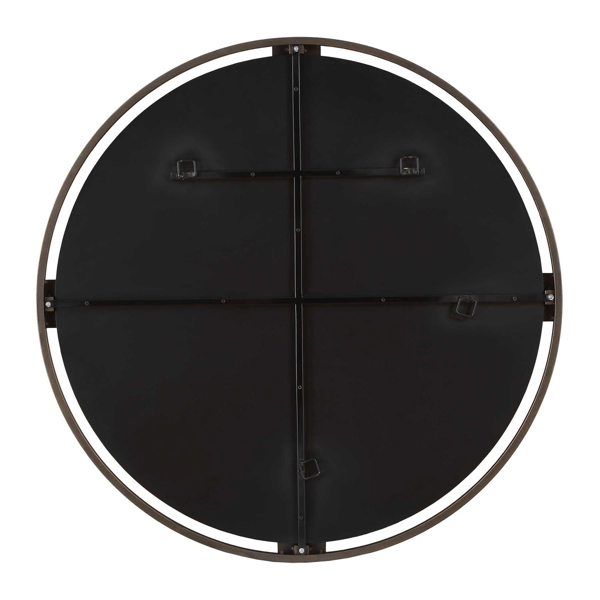 Cornelia Black Round Mirror, by Uttermost, 3'6.5" width x 3'6.5" height x 1.25" depth View 7
