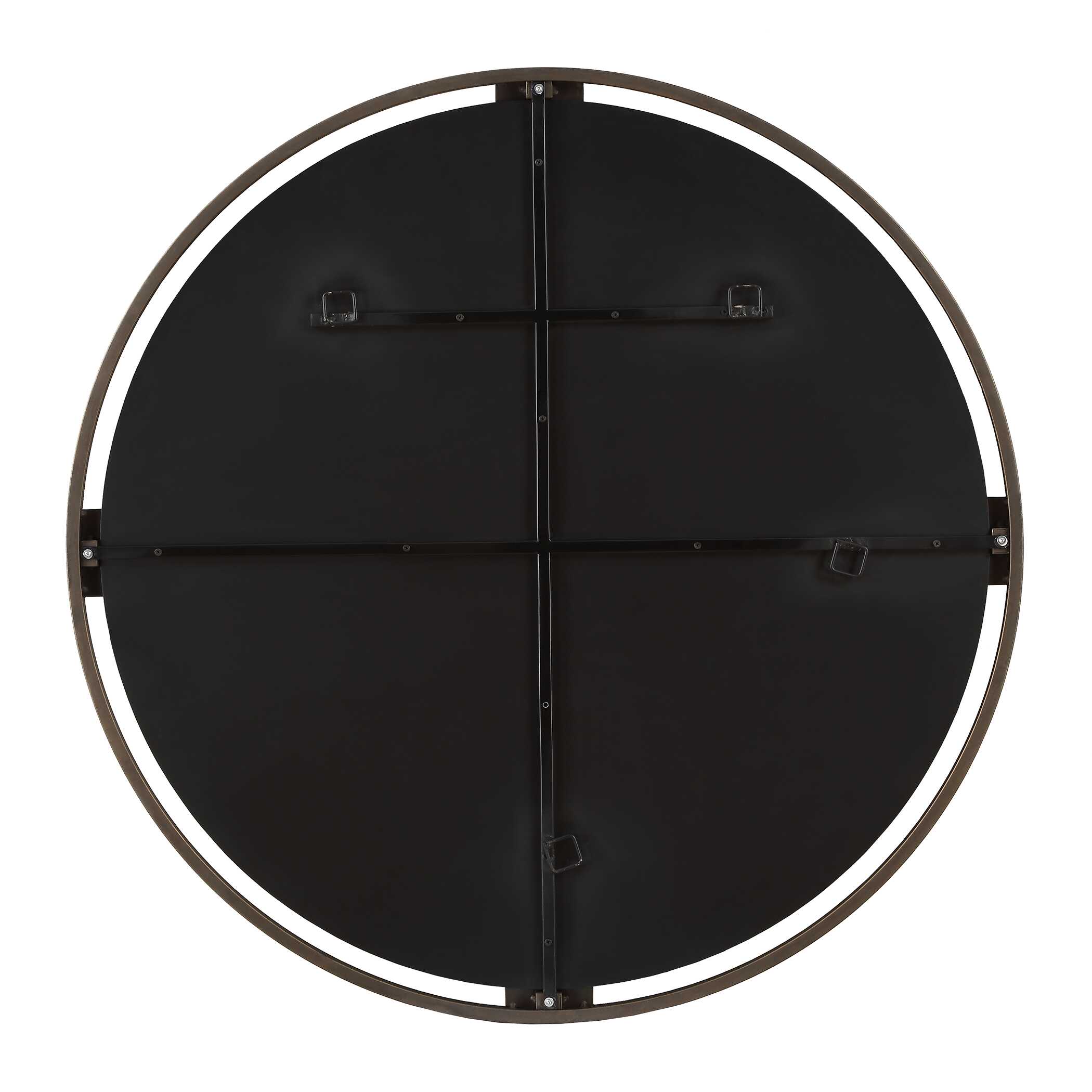 Cornelia Black Round Mirror large image 