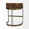 Hollyfield Low Back 24.75in Seat Counter Stool | Cognac Brown Leather, Counter & Bar Stool by Mercana, 20.5" length x 19.7" width x 28.7" height thumbnail 5