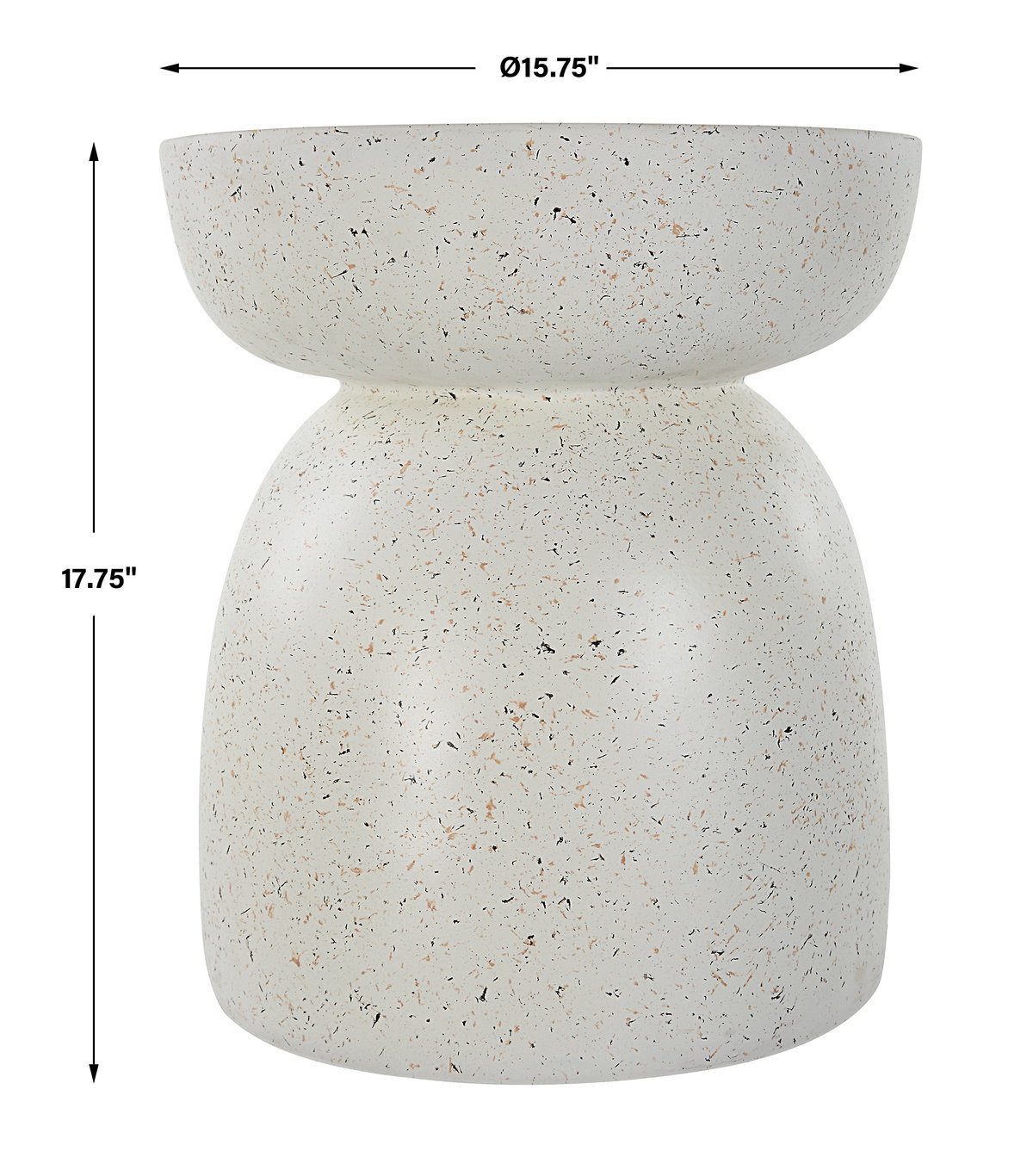 Inhale Cast White Accent Table, Side & End Table by Uttermost, 15.75" width x 17.75" height x 15.75" depth View 3