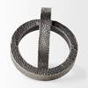 Rafiki Two Blackened Silver Hammered Finish Metal Conjoined Circles, Decorative Object by Mercana, 7.87" length x 5.91" width x 5.91" height thumbnail 6