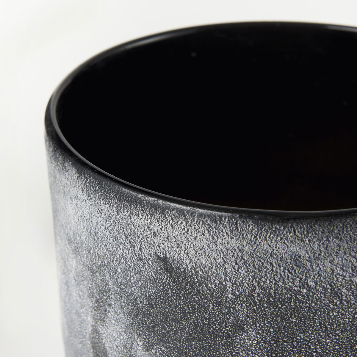 Squally  Black/Brown Glass Ombre Textured Vase, by Mercana, 7.95" length x 7.95" width x 8.62" height View 6
