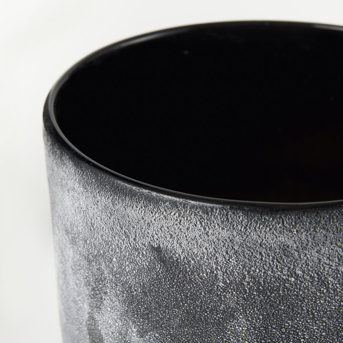 Squally  Black/Brown Glass Ombre Textured Vase, by Mercana, 7.95" length x 7.95" width x 8.62" height View 6